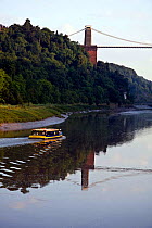 Bristol Ferry beneath Clifton Suspension Bridge in the early morning, August 2009.
