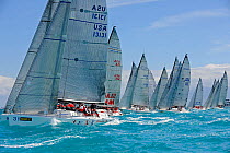 Melges 32 fleet start, Miami Grand Prix, Florida, USA. March 2010.