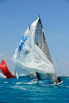 Melges 32 "Leenabarca" with spinnaker blowing, Miami Grand Prix, Florida, USA. March 2010.