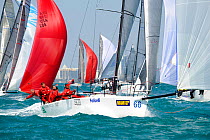 Melges 32 "Fantastica" (ITA) heading fast downwind, Miami Grand Prix, Florida, USA. March 2010.
