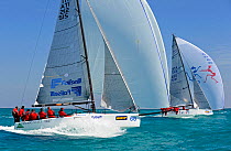 Melges 32 "Fantastica" and "Sambs Pa Ti" racing at the Miami Grand Prix, Florida, USA. March 2010.