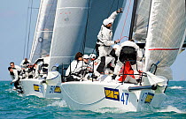 Melges 32 "Viva" racing at the Miami Grand Prix, Florida, USA. March 2010.