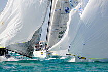 Melges 32 "Ninkasi" (bow 22) amongst the fleet, Miami Grand Prix, Florida, USA. March 2010.