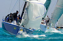 Farr 40 "Barking Mad" leads at the windward mark offset buoy. Miami Grand Prix, Florida, USA. March 2010.