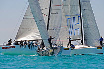 Farr 40 start, with "Barking Mad" on port. Miami Grand Prix, Florida, USA. March 2010.