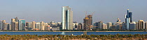 Abu Dhabi City, panorama from Lulu Island, composite, Abu Dhabi, UAE, November 2008