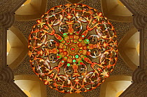 Inside Sheikh Zayed Bin Sultan Al Nahyan Mosque, chandelier details, Abu Dhabi, UAE, November 2008