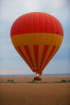 Hot air balloon in Masai Mara National Reserve, Kenya, Africa. August 2009