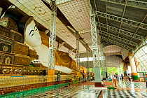 Shwethalyaung Buddha, one of the biggest reclining  Buddas. Bago, Myanmar /  Burma.  August 2009