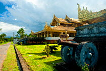 Tha ancient royal palace in Bago, Myanmar / Burma  August 2009