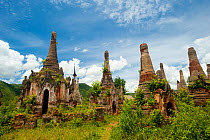 Temple ruins, Nyaung Ohak, in Inle Lake. Shan State, Myanmar, Burma. August 2009