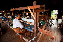 Traditional silk factory, Inle Lake, Shan State, Myanmar,  Burma August 2009