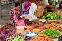 Street market in Nyaungshwe, Inle Lake, Shan State, Myanmar, Burma. August 2009