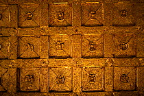 Details of carvings in Shwenandaw Kyaung Monastery (made with teakwood) Mandalay, Mandalay Division, Myanmar, Burma. August 2009