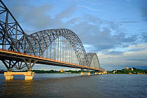 Bridge over the Ayeyarwady River, Sagaing divission, Myanmar, Burma. September 2009