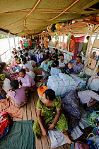 The boat in the Ayeyarwady river, from Mandalay to Bagan, Myanmar, Burma. September 2009