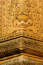 Detail of carvings within a temple in Old Bagan, UNESCO World Heritage, Mandalay State, Myanmar, Burma September 2009