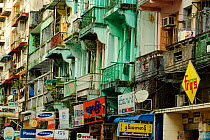 Details of the streets in Yangon Rangun, Myanmar, Burma. September 2009