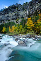 Waterfall at Bujaruelo Valley, Ordesa and Monte Perdido National Park, Pyrenees, Spain. October 2009