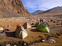 Film crew campsite west of Lhasa, Foothills of Himalayas, Tibet, October 2005