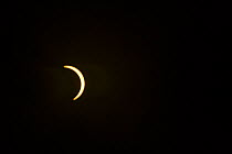Thin crescent as sun returns after totality during solar eclipse, Novaya Zemlaya, Russia, 1st August 2008