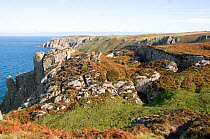 The Lundy earthquake, on Lundy's west coast, apparently formed the same time as the Lisbon earthquake of 1st November 1755, Lundy Island, Bristol Channel, UK