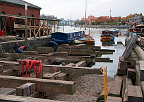Slipway at the Underfall Yard, capable of lifting boats up to 180 tons and 32m overall. Bristol, England, UK, 2009.