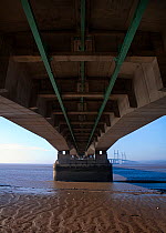 Underside of the newer Severn Bridge at Severn Beach, England, UK, 2009.