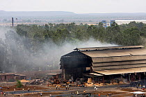Polluting steelwork factory, Bhopal, Madhya Pradesh, India, November 2008
