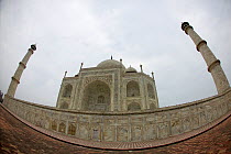Taj Mahal, fish eye lens, tomb of Humayun, Uttar Pradesh, India,  November 2008