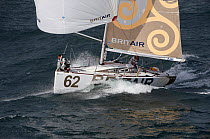 Fabien Delahaye and Armel Le Cléac'h on Figaro yacht "Brit Air", Transat AG2R, Port la Foret, Brittany, March 2010.