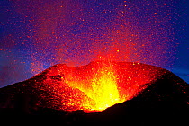 Eyjafjallajökull volcano erupting, Fimmvöruháls area, Iceland, 7th of April 2010
