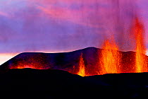 Volcanic eruption near Eyjafjallajoekull glacier, Iceland, 24/03/2010. Volcano dormant since 1821.