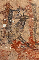 Ancient cave paintings of people, deer and wild sheep, Sierra de San Francisco, Baja California, Mexico