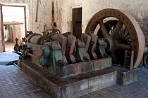 Traditional machinery for harvesting and weaving sisal materials in an ancient Hacienda, Yucatan, Mexico