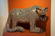 Craft sculpture of a Jaguar, Izamal Museum, Yucatan, Mexico