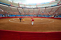 Bullring being prepared for bullfight,  Plaza de Toros, Mexico City, Mexico