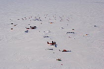 Aircraft flying over camp, Patriot Hills, Antarctica, January 2006.