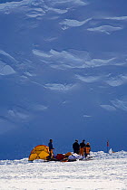 Norwegian mountaineers at Mount Vinson Base Camp. Vinson Massif, Antarctica, January 2006.
