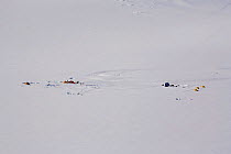 Aerial view of Vinson Base Camp, Mount Vinson, Vinson Massif, Antarctica, January 2006.