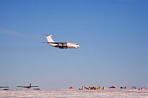 Ilyushin 76TD flying over Patriot Hills Camp in Antarctica, January 2006.