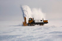Large snow blower clearing snow off the Blue Ice Runway, Patriot Hills. Antarctica, January 2006.