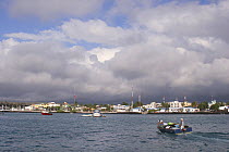 Puerto Ayora seen from the moorings in Academy Bay. Santa Cruz, Galapagos, January 2005.
