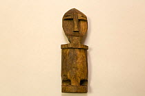 14th Century Nenets idol of an anthropomorphic figure made from wood. Yamal, Western Siberia, Russia, August 2008.