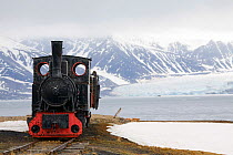 Old mining train in Ny Alesund. It is the most northerly train in the world, but now has nowhere to go. Spitsbergen, Svalbard, Norway, June 2008.