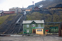 Harbour masters office on the dock at Barentsburg, the Russian coal mining town. Spitsbergen, Norway, June 2006.