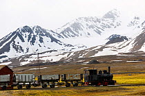 Old mining train in Ny Alesund, Spitsbergen, Norway, June 2006.