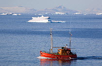 Wooden fishing boat near Ilulissat, West Greenland, 2008.