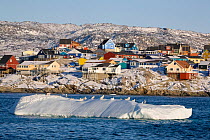 Brightly coloured modern houses in Ilulissat, West Greenland, 2008.
