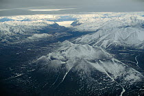 Aerial view of new snow on the Grant Land Mountains, Ellesmere Island, Nunavut, Canada, 1994.